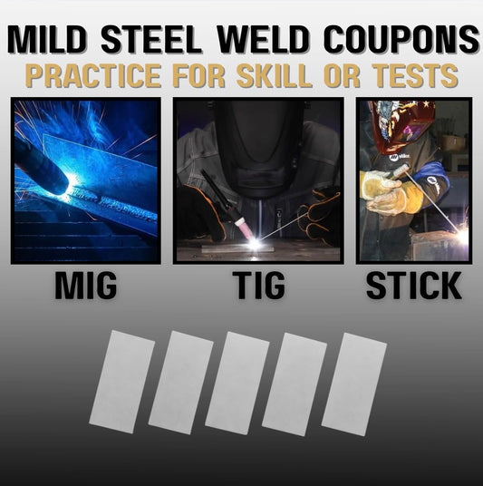 Welding Practice Coupons 2" x 4" x 11g 5 Pack Steel